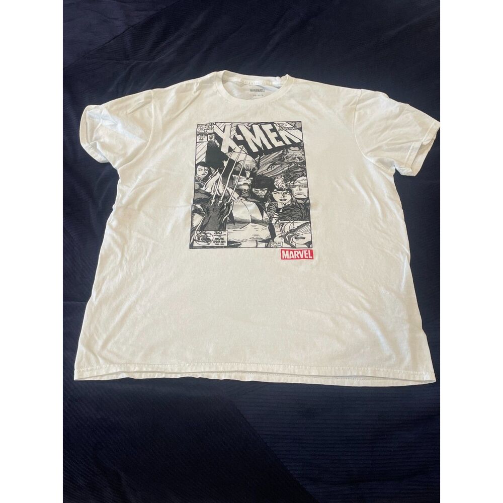 Marvel X-Men Comic Cover T-Shirt Men's Large White Wolverine Claw Marks Back